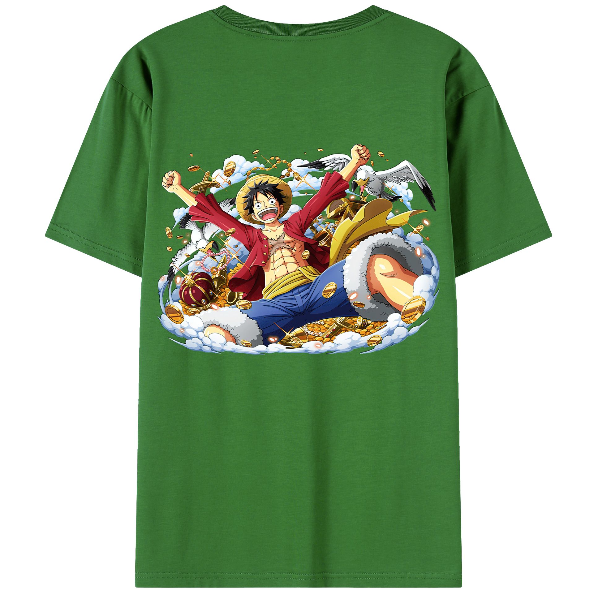 ワンピース モンキー・D・ルフィ ONE PIECE Monkey D. Luffy レディース半袖Tシャツ(バックプリント)